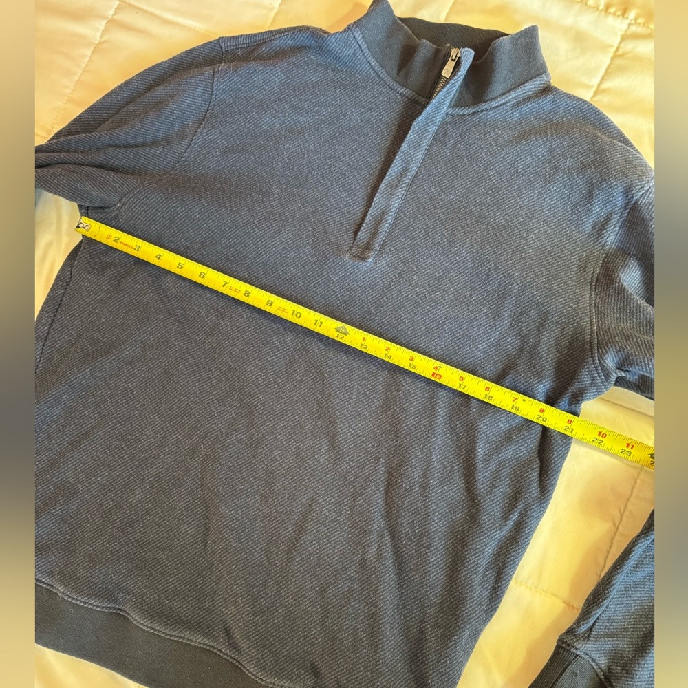 Men's Hart‎ Schaffner Marx 1/4 Zip Cotton Pullover, Navy, Size L - Picture 5 of 10